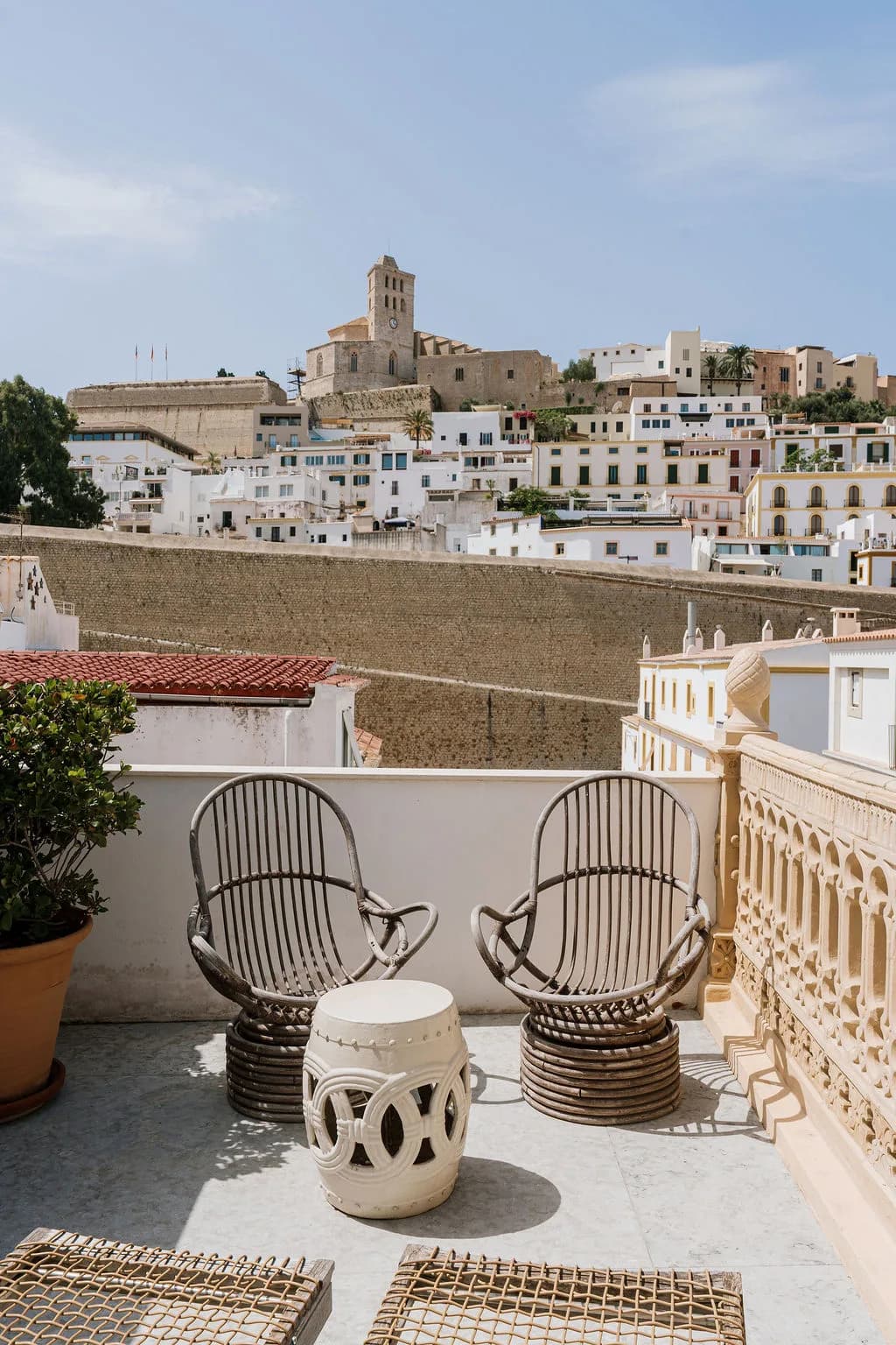 Roof terrace facing Dalt Vila