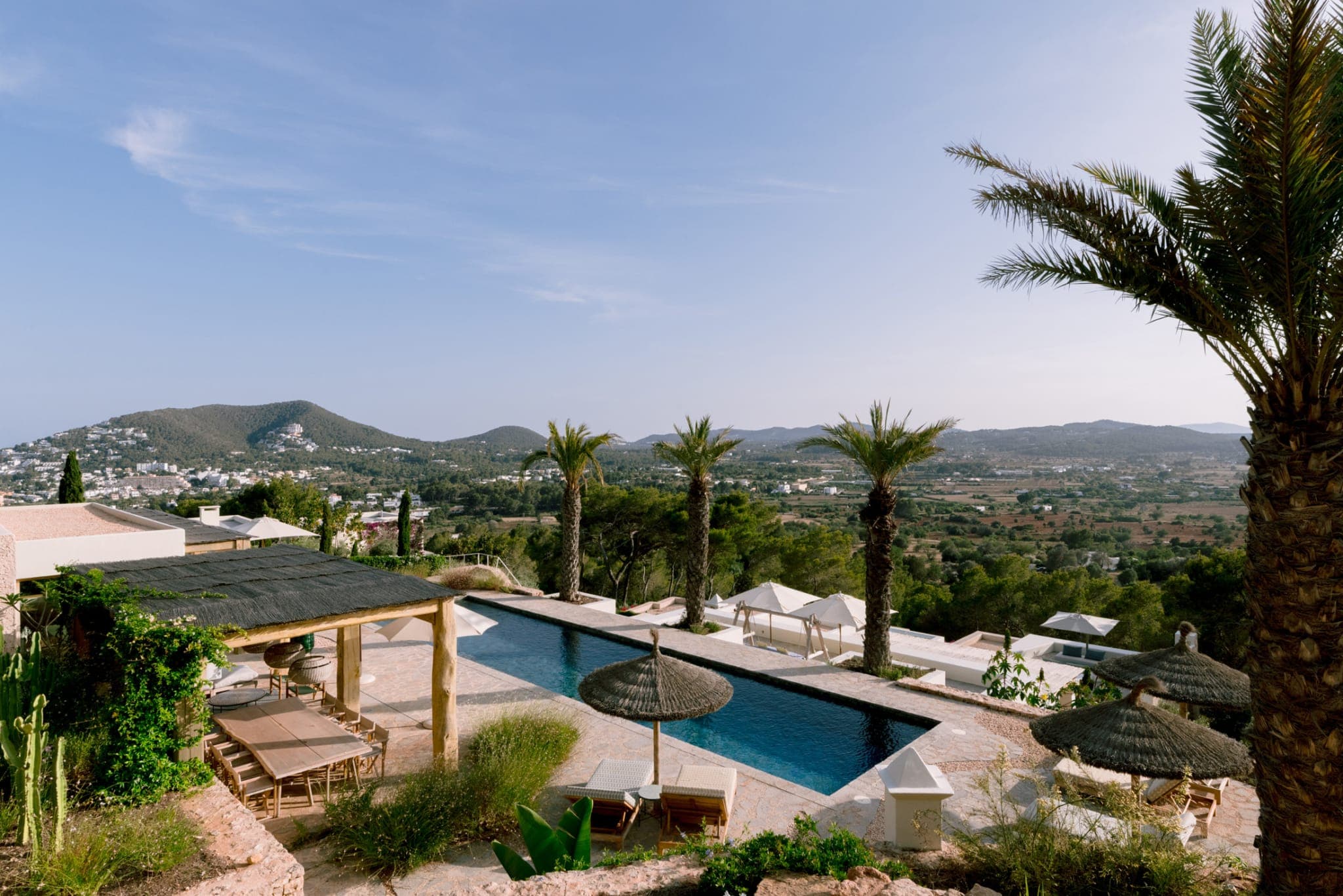 Estate and pool from above