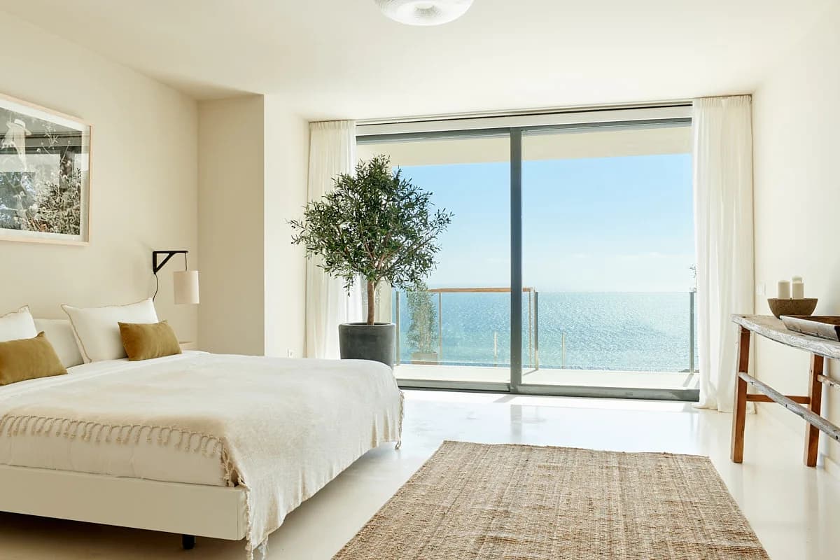 Bedroom with sea-facing balcony